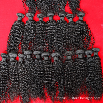 kinky curly ready to ship wholesale price Human Hair natural black Human Hair Bundles With Closure for black woman